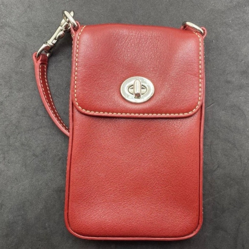 Vintage Coach Red Leather Wristlet with Tassel - Picture 3 of 6